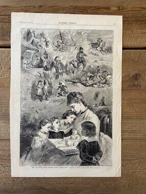 Harper's Weekly, Woodcut Engraving, Antique Print,